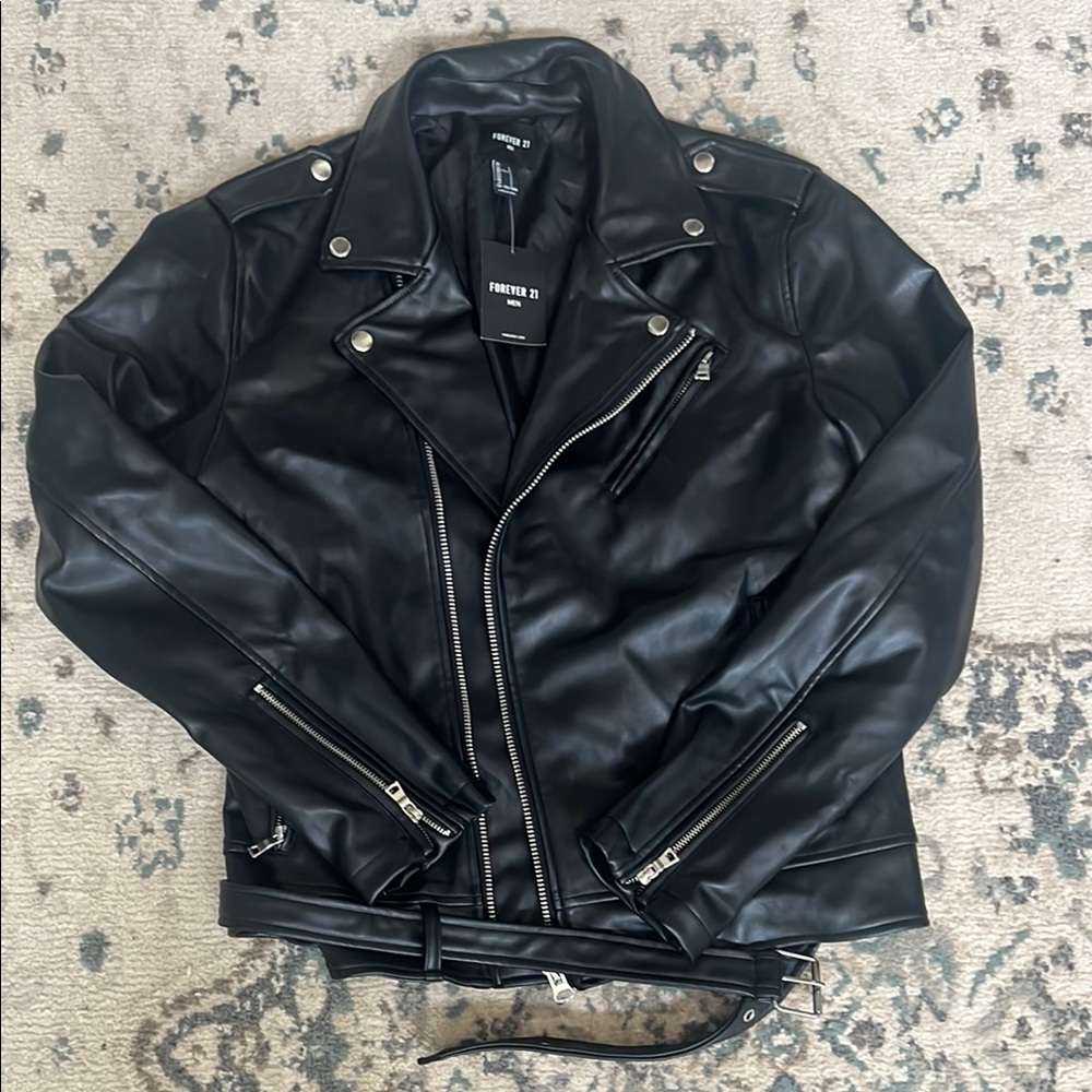 Forever 21 Men's Black Leather Jacket